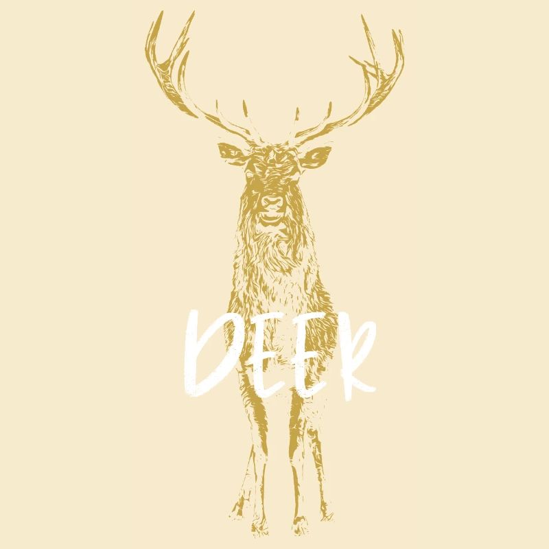 Orange Sparkle Deer Detailed Drawing