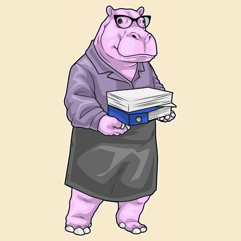 Bureau du Secrétaire Hippopotamus Paper Stack