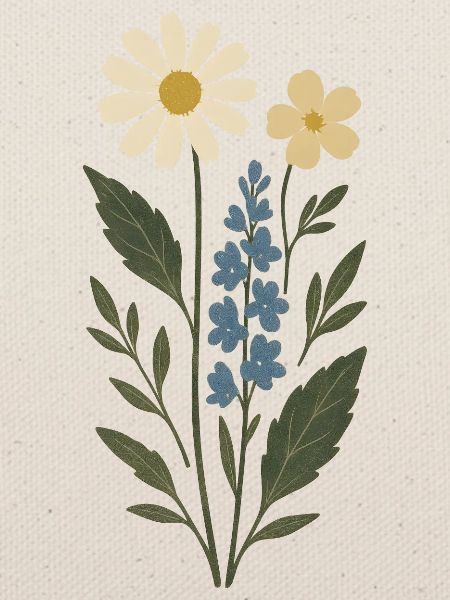 Daisy Lavendel Blumencollage