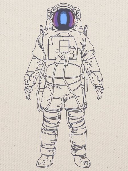 Violetter Nebelastronaut