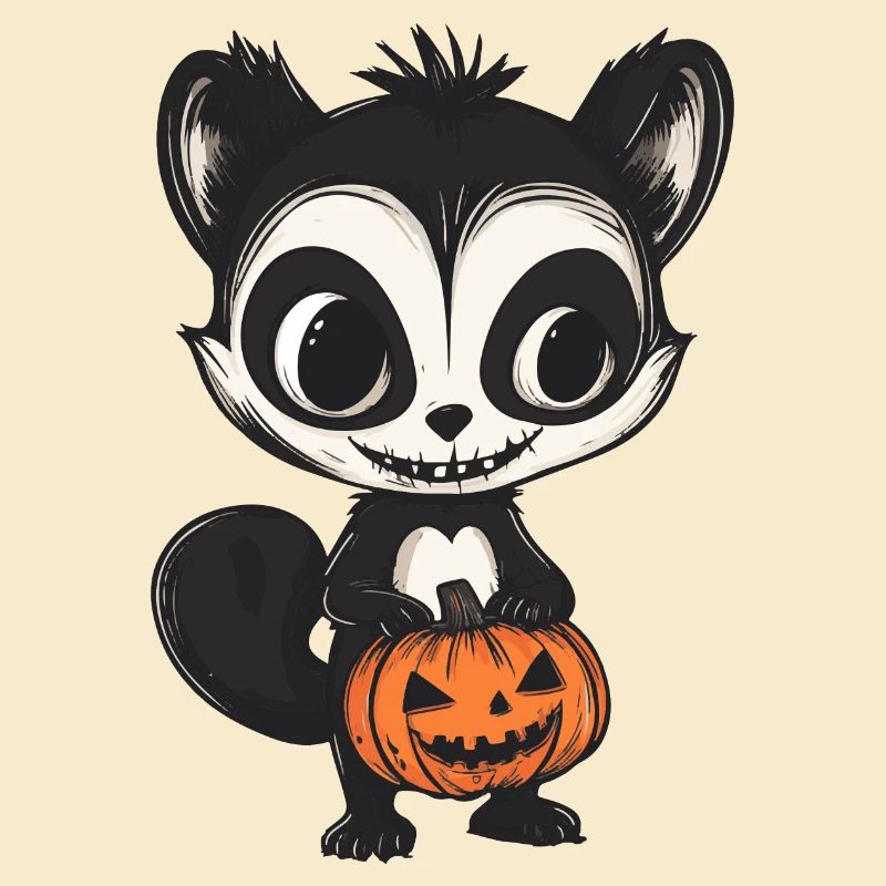 Skunk Halloween Comic Funny