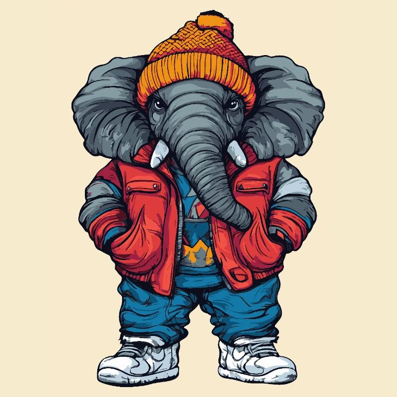 Elephant Funny Winter