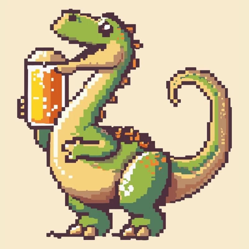 Dinosaurier brontosaurus Bier Pixel