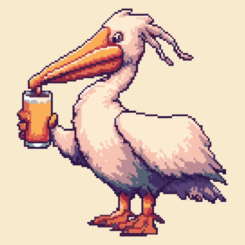 Pelikan Vogel Bier Pixel