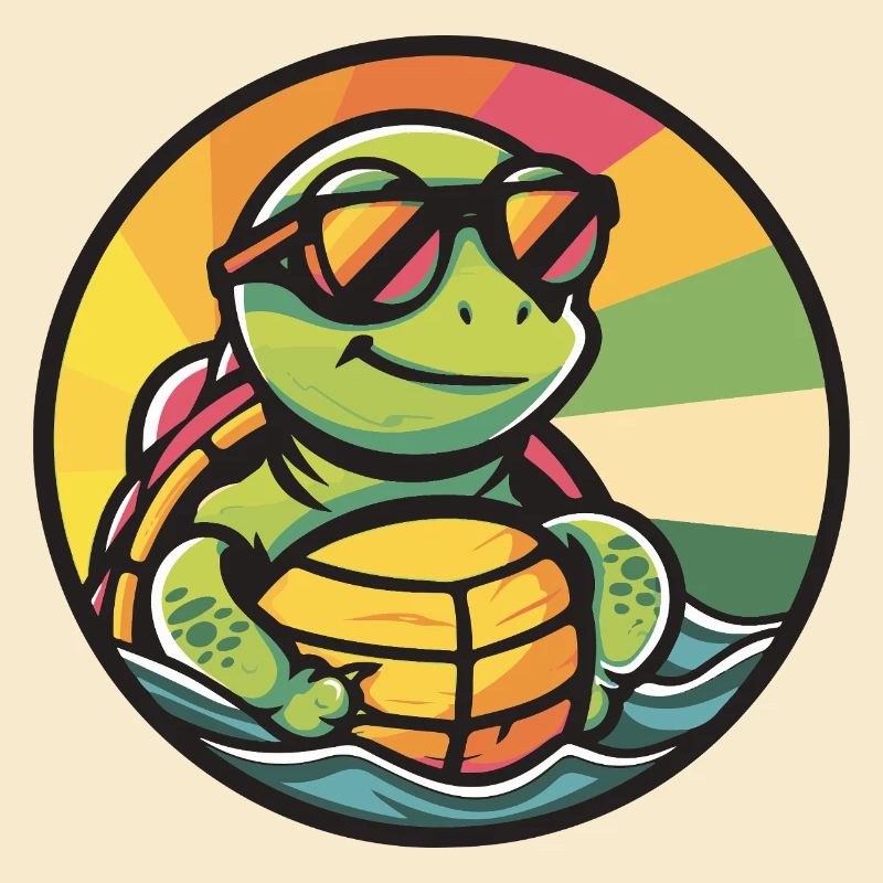 Schildkröte Comic Cool Sommer