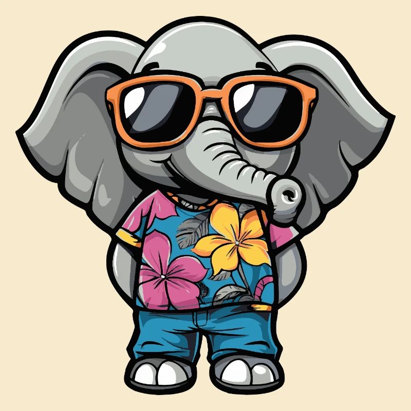 Elefant Comic Urlaub