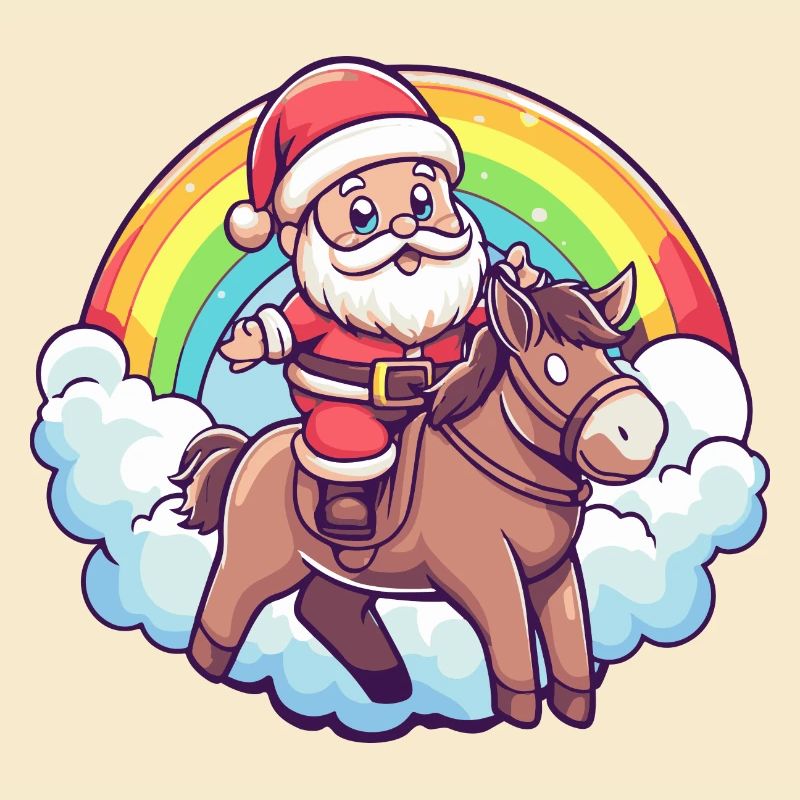 Esel Weihnachtsmann Regenbogen