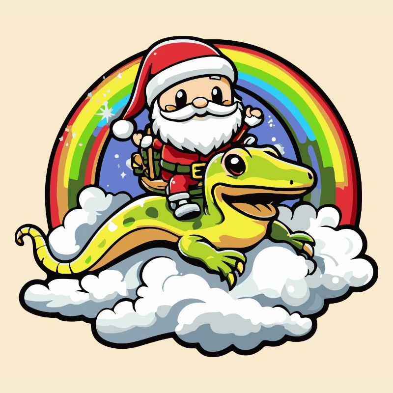 Echse Weihnachtsmann Regenbogen