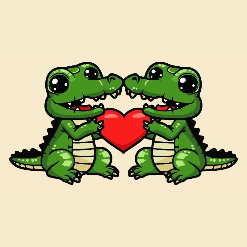 Couple d’alligators Saint-Valentin