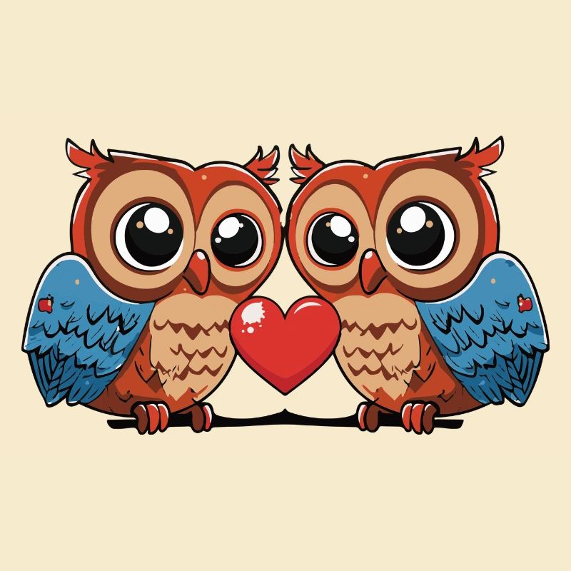 Eule Paar Valentinstag