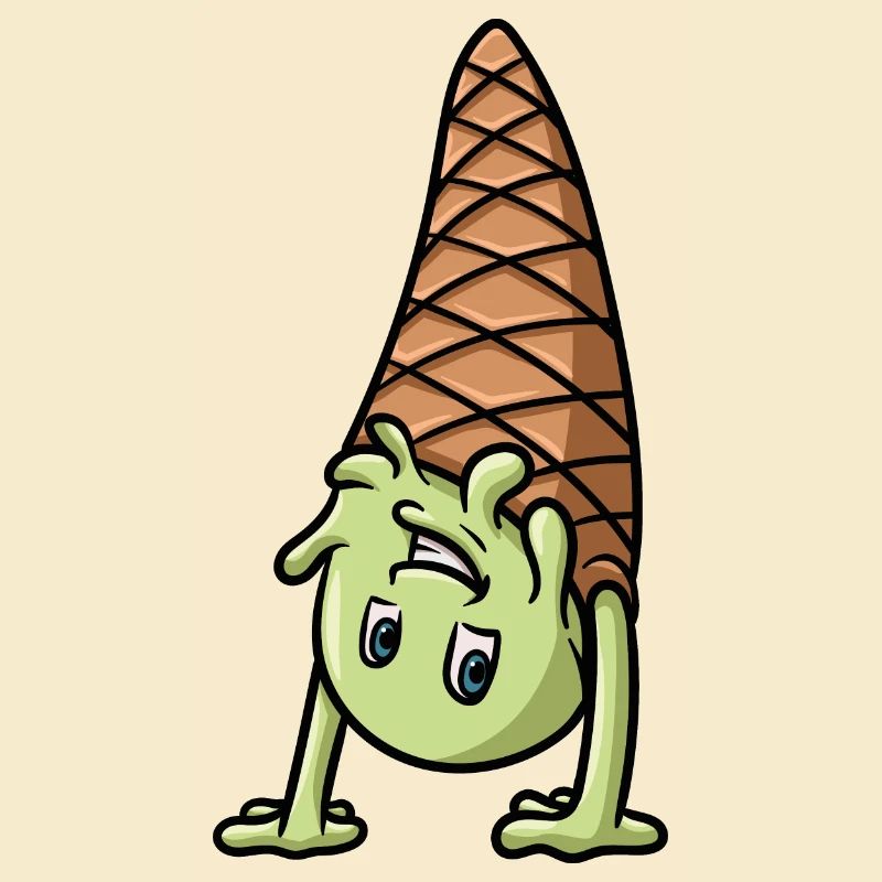 Ein Eis das einen Handstand macht