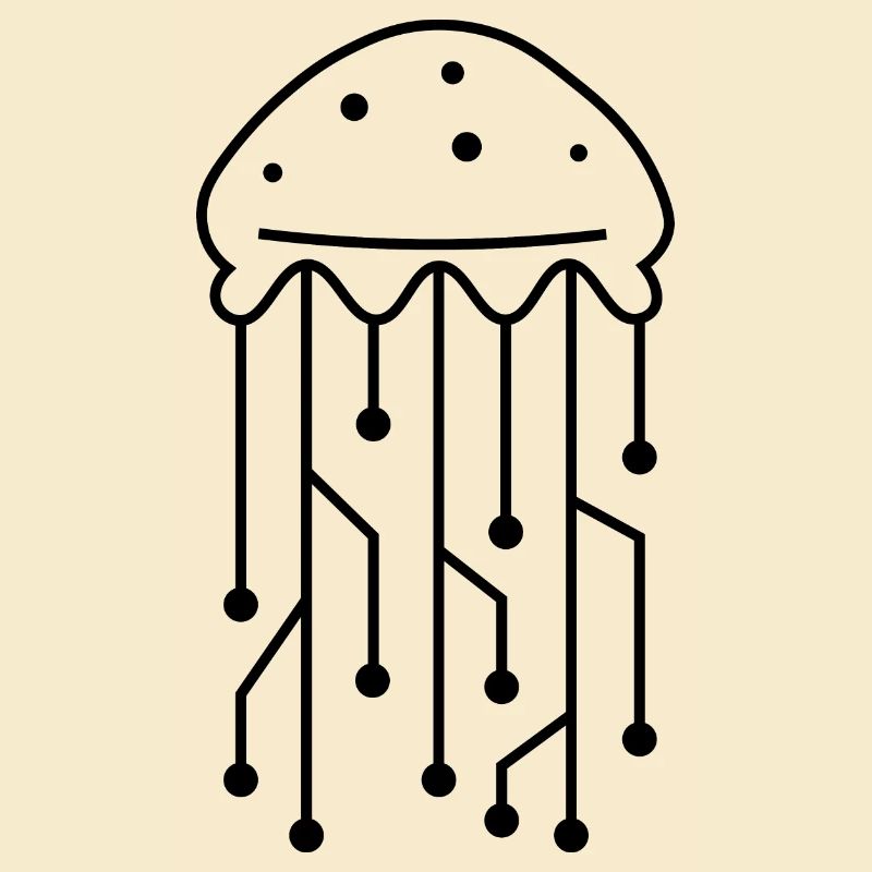 Jellyfish with Traces - Computer Mainboard