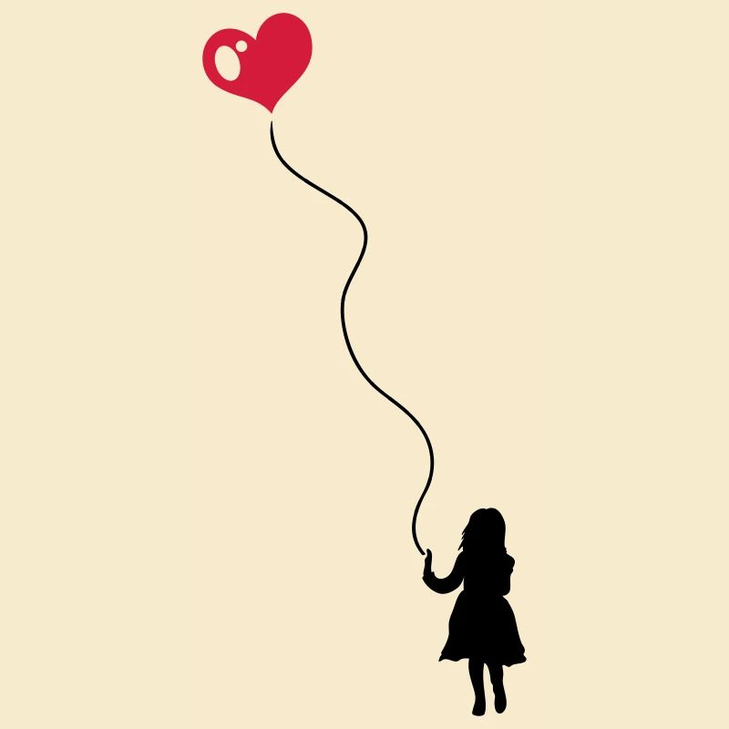 Kleines Kind mit Herz Luftballon