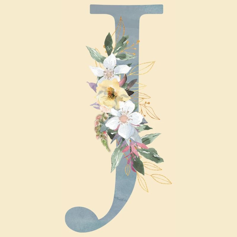 Spring Flowers Monogram J
