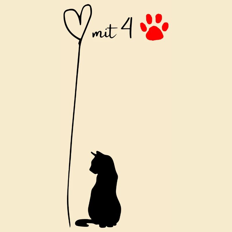 Herz mit 4 Pfoten - Katze