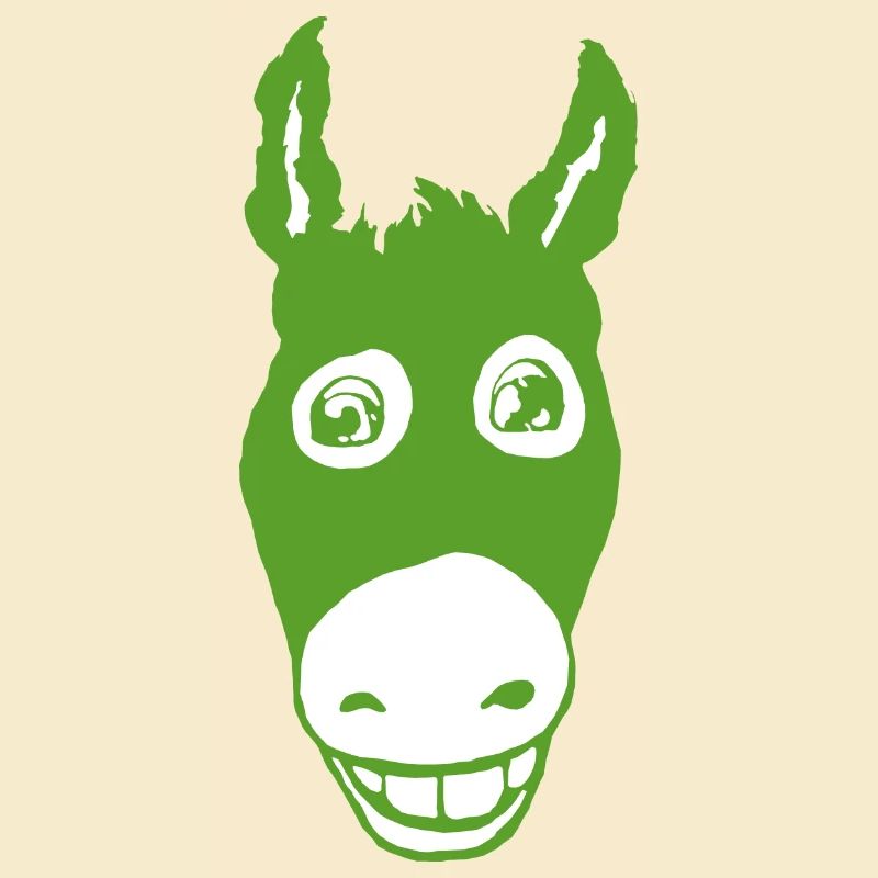 Vert âne souriant