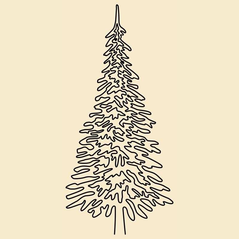 Christmas tree continuous line Art Line