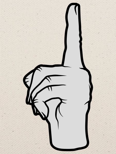Finger points up