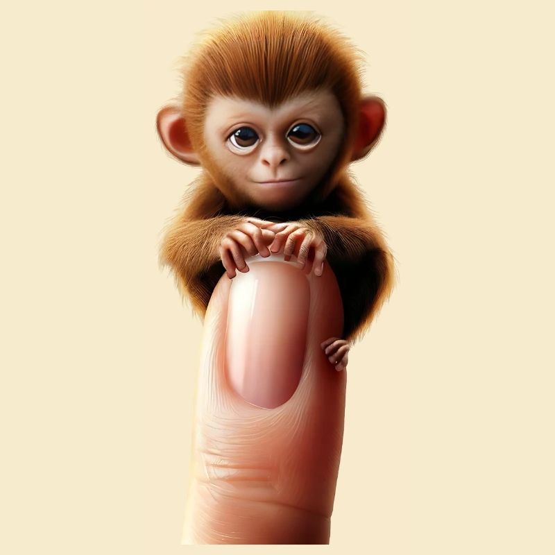 Fingeraffe am Finger