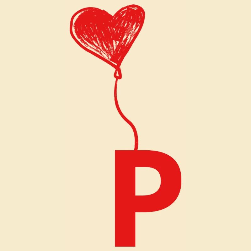 Buchstabe p Herz