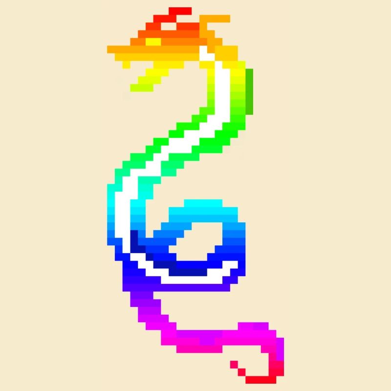 Bunter Retro-Drache