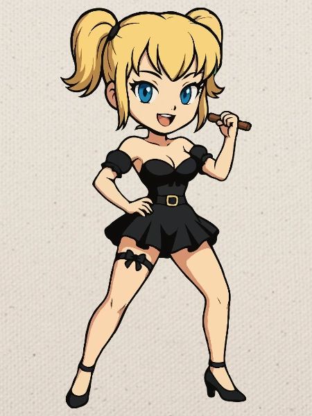 Blonde Rocksängerin auf der Bühne