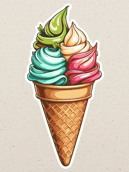 Bunte Swirl-Eiswaffel Muster