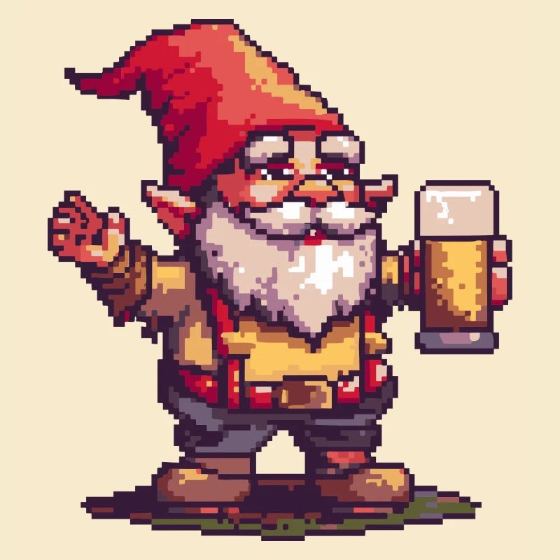 Gartenzwerg Bier Pixel