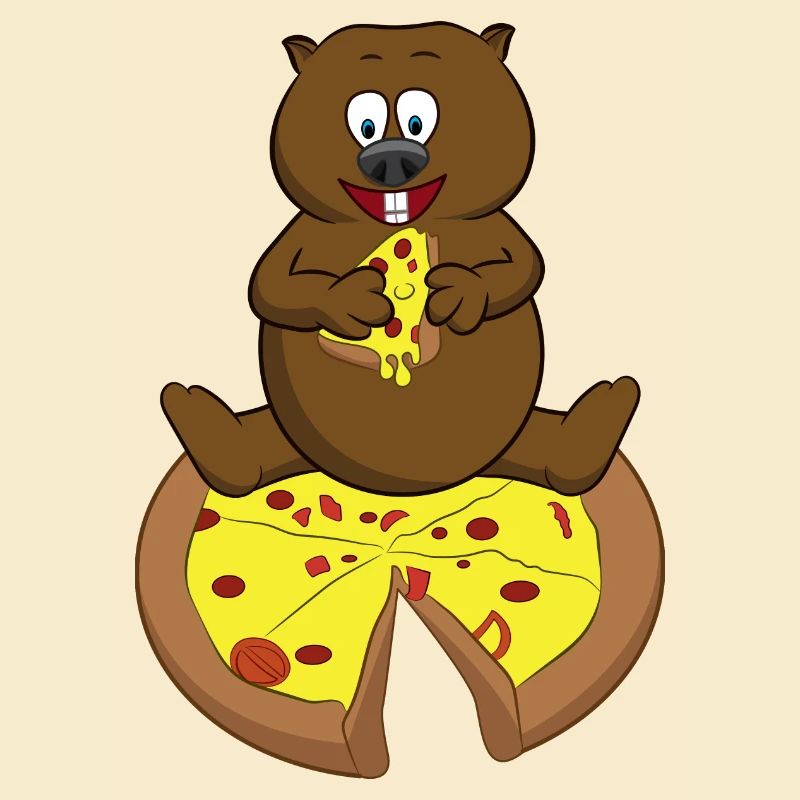 Wombat mangeant une pizza Cute Australian Wombat