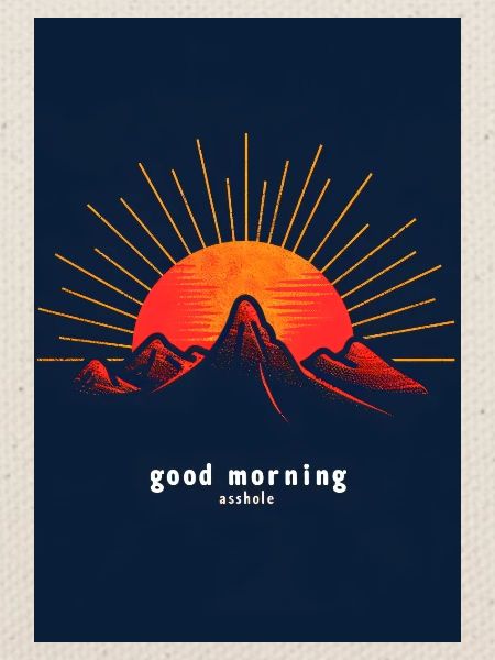 Morgenmuffel im Sonnenaufgang
