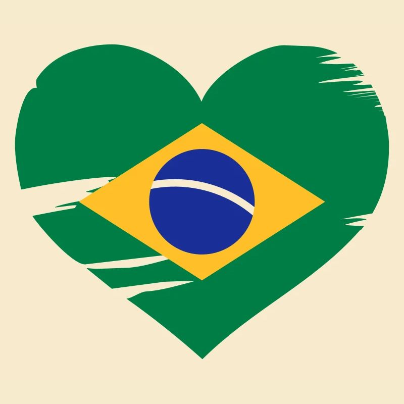J’aime Brasil - coeur drapeau Brésil