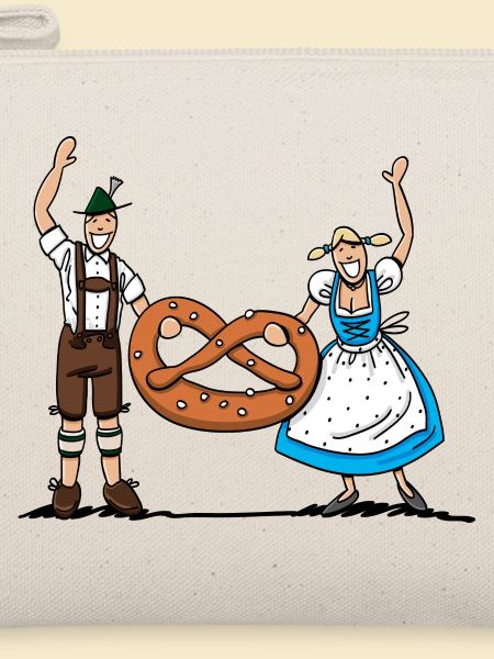 Bayrisches Paar mit Riesenbrezel