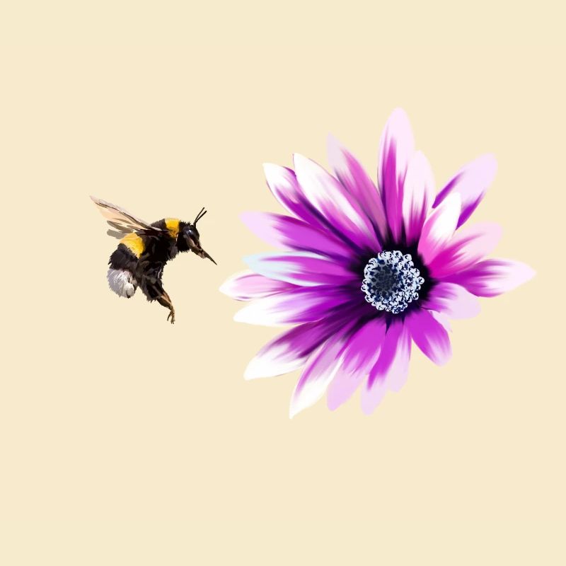 Blume und Hummel