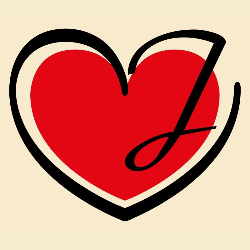 Liebe Herz Buchstabe J