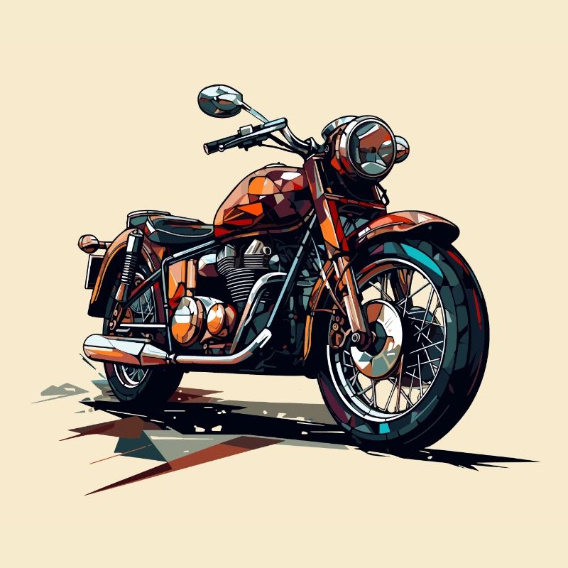 Motorrad im Polygon Stil