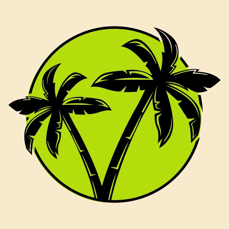 Palm Tree Silhouette Circle 1