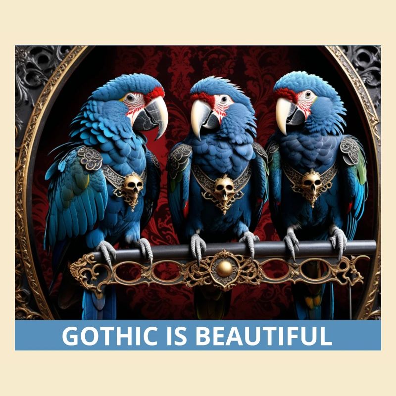 Gothic Blue Parrots