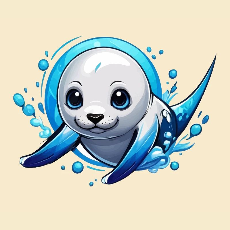 Scellé | Un bébé phoque dans la mer