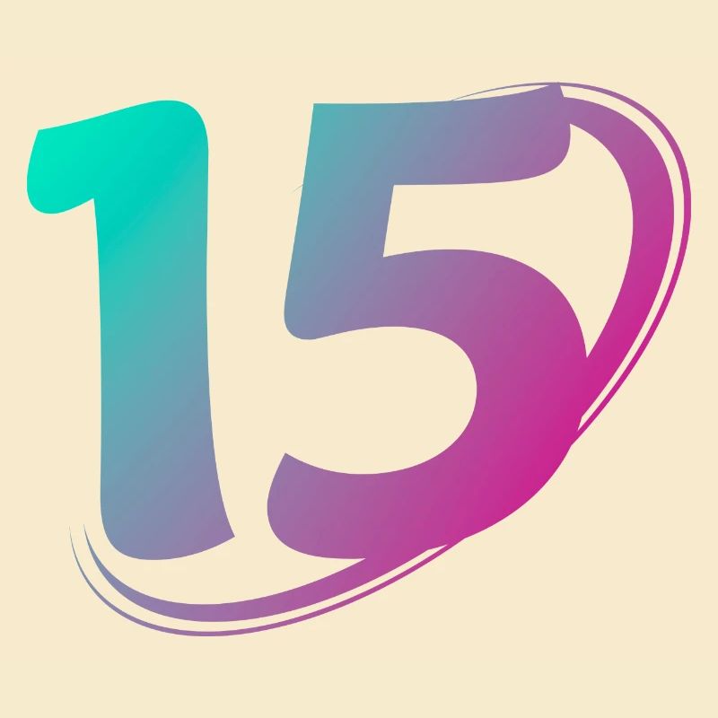 Numéro 15 multicolore