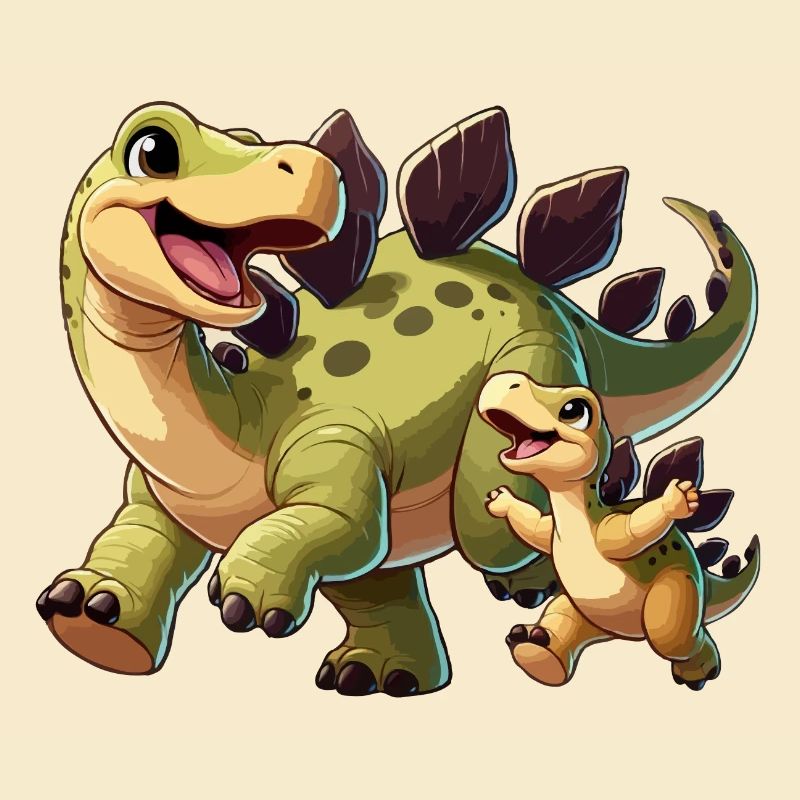Stegosaurus Mutter und Kind