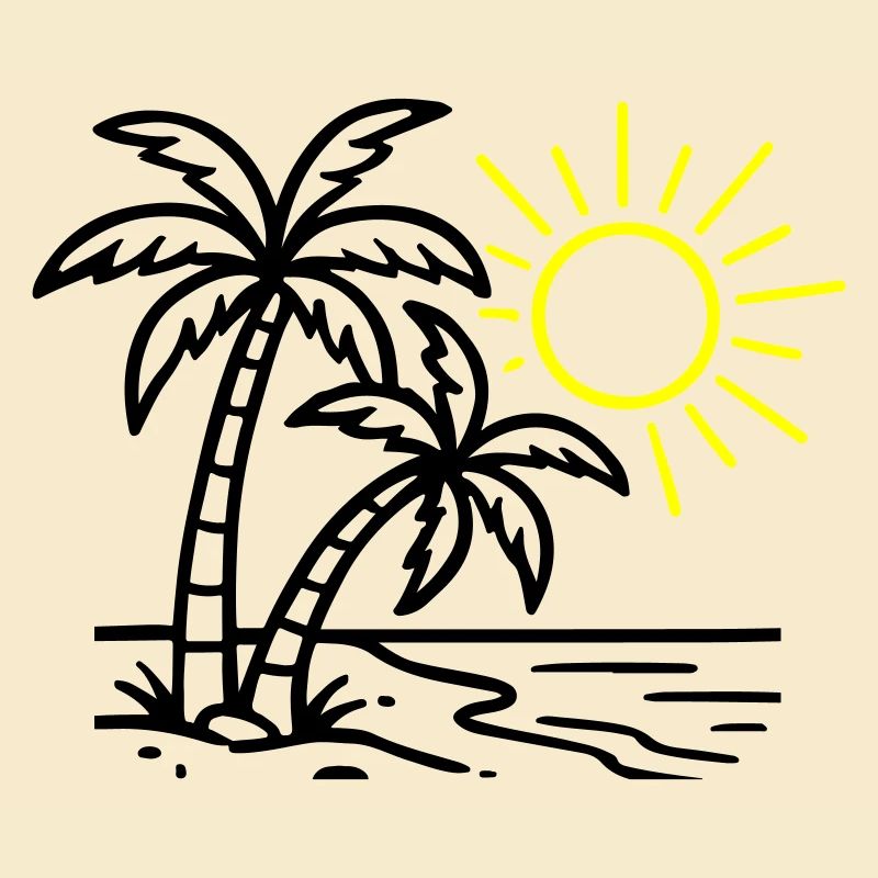 Plage de Island Palm Trees