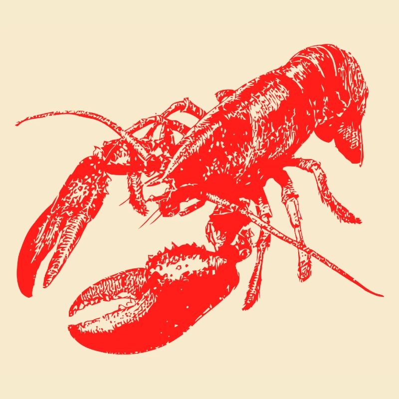 Conception graphique audacieuse de homard rouge