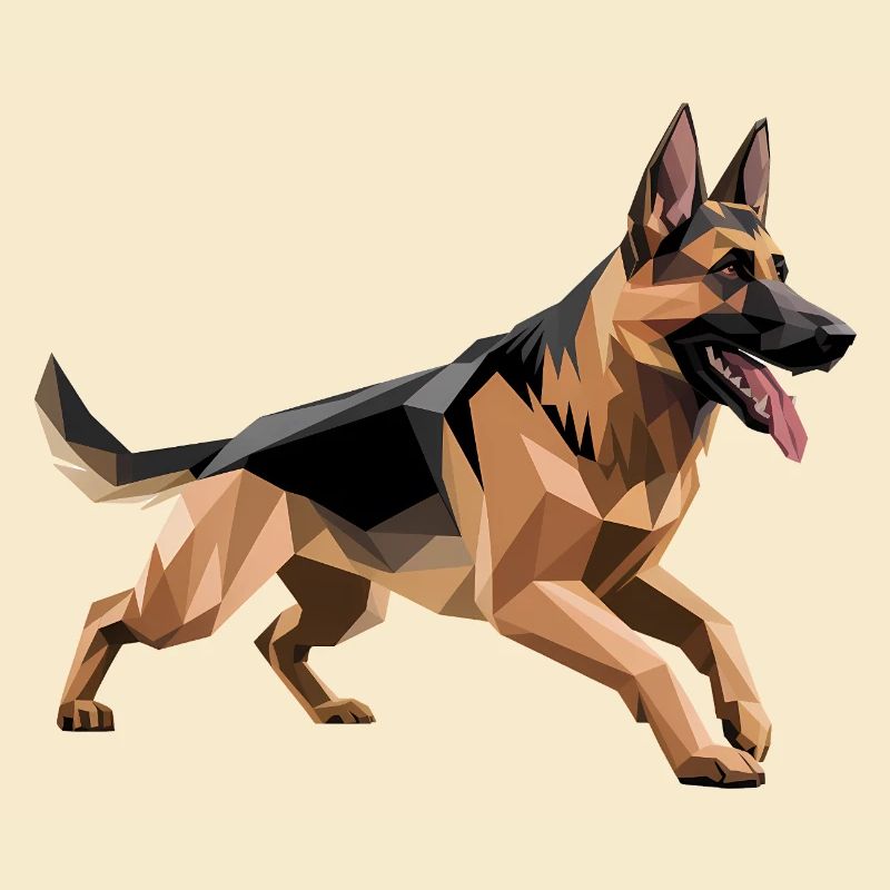 German Shepherd - Cool Low Poly Logo