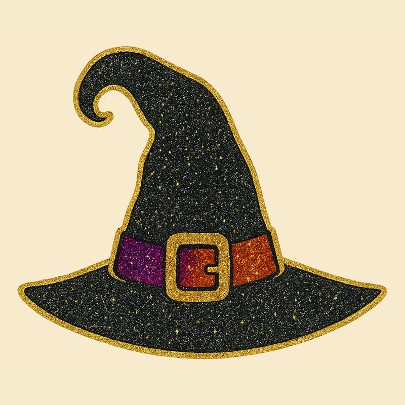 Glittering Witch Hat Gold Rim
