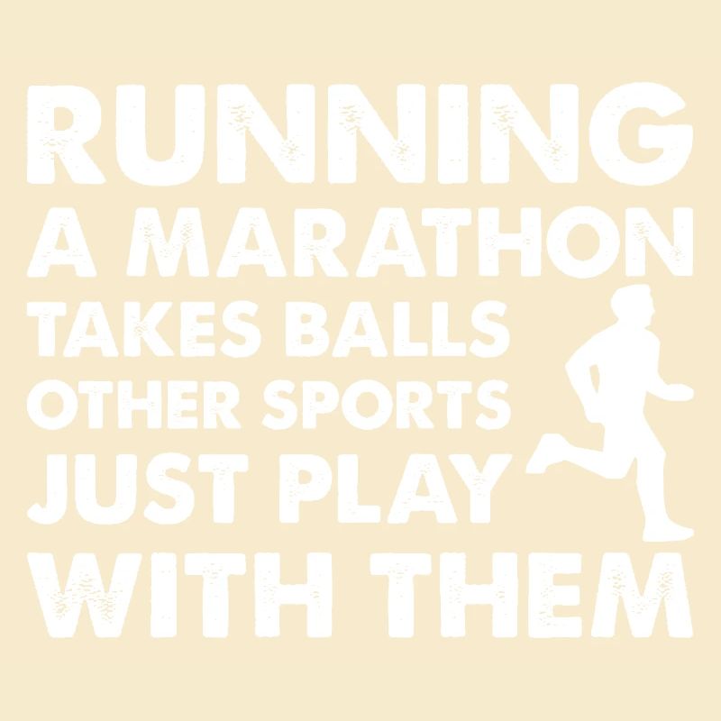Marathon Runner Running A Marathon Takes Balls