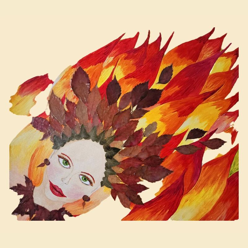 Herbstfeuer Blattkrone Gesicht
