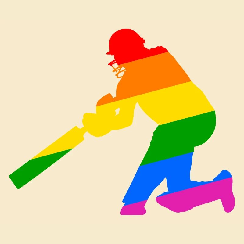Cricket Spieler mit Regenbogen Geschenkidee