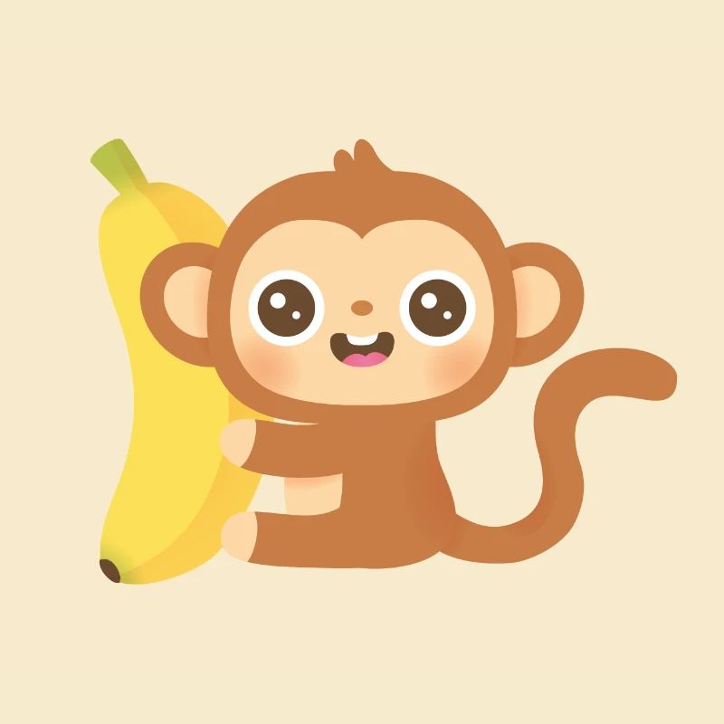 Cute Monkey and Banana