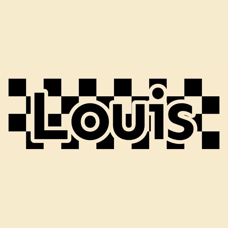 Checkerboard Text First Name Man Last Name Louis