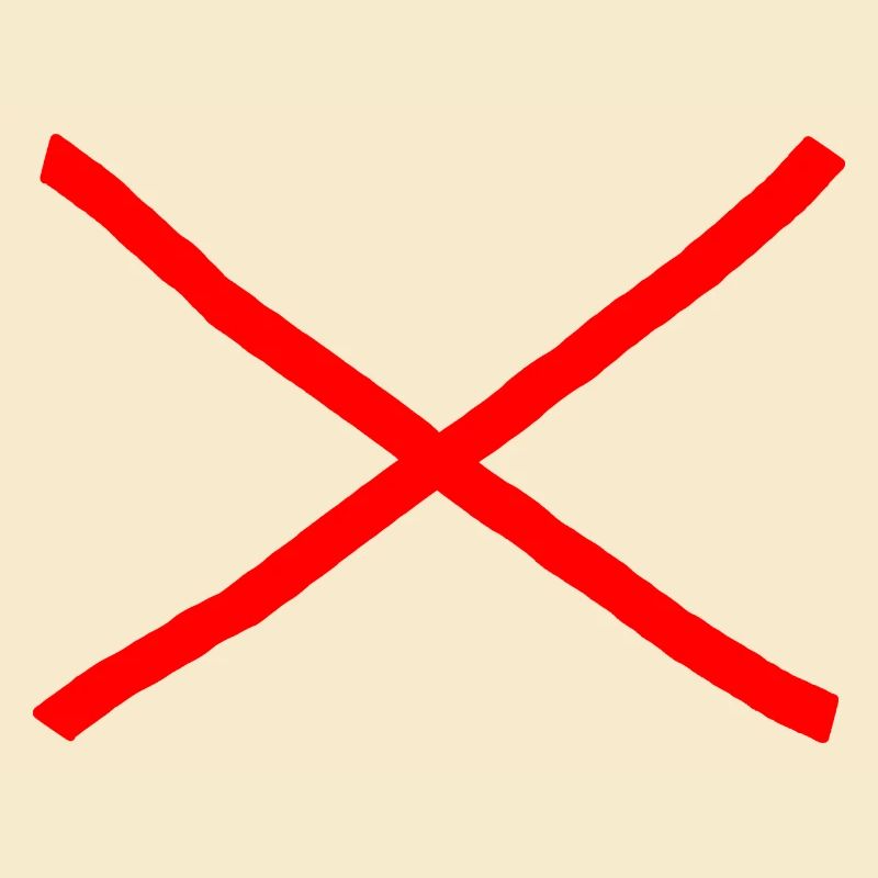 Rejection Strikethrough with red X 1